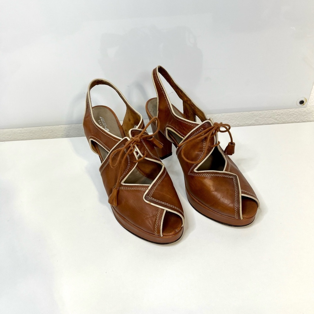 Re-mix Vibrage Brown Leather Women's Heels